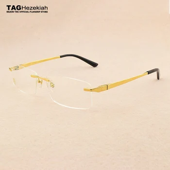 Aikštėje Frameless titano akinių rėmeliai vyrų optiniai akinių rėmeliai moterų Retro akiniai moteriški akinių rėmeliai Vyrų vėpla