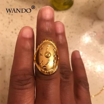WANDO Etiopijos, Nigerijos Afrikoje Erit OmanGood Sėkmės Aukso Spalvų Modelis Vestuvių Šalta spalva, Žiedai, Papuošalai, Dovana, Vyrams ir moterims