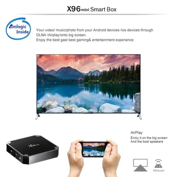 10vnt X96mini Smart TV BOX X96 Mini Android 7.1 Amlogic S905W 2.4 G WiFi Set top box