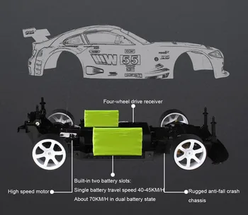 Nuotolinio valdymo automobilis žaislas 2019 NAUJAS 1:10 70km/h 2.4 G RC Automobilių 4WD Double Baterija Didelės Galios LED Žibintų Lenktynių Sunkvežimis 8.29
