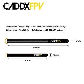 3PCS CaddxFPV Slysti Baterija Dirželiai 10X130mm 15X210mm už 4S 450mah 520mah 1300mah 1500mah Baterijos FPV Lenktynių Drones 