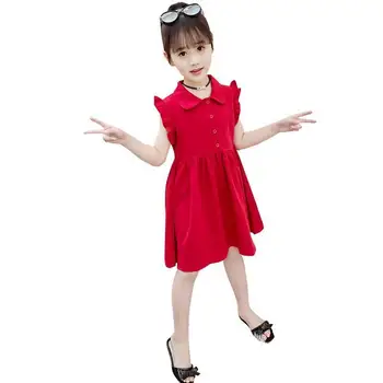 VIDMID merginos Nėrinių Princesė Dress Vaikams ilgomis Rankovėmis Rudens Žiemos Drabužių Vaikams, Naujų Metų Gimtadienio Raudonos suknelės P504