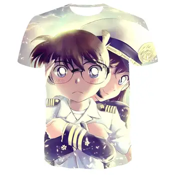 Anime marškinėliai Vyrams drabužius karšto pardavimui, detektyvas conan Spausdinti marškinėliai Vyrams trumpomis Rankovėmis T-shirt 3D print t Shirt Atsitiktinis streetwear viršūnės