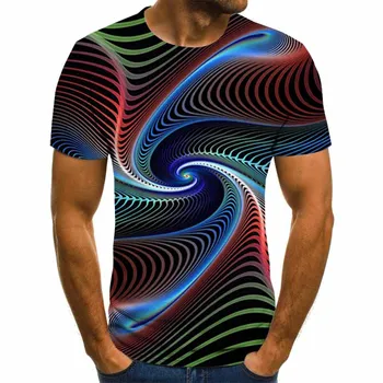 Newst trimatis grafikos marškinėliai vyriški laisvalaikio viršūnes įdomus 3D vyriški T-shirt vasara O-kaklo marškinėliai plius dydis streetwear