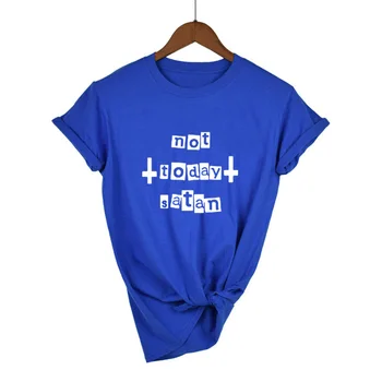 Ne Šiandien Šėtonas Kryžiaus Print T-Shirt Vasaros Harajuku Gotikos Ullzang Marškinėlius Grafinis Tee Moterims Topai Tumblr Moterų Drabužiai Camisetas
