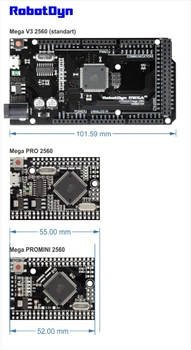 Mega 2560 PRO MINI 5V, ATmega2560-16AU, NR. pinheaders. Suderinamas su Arduino Mega 2560.