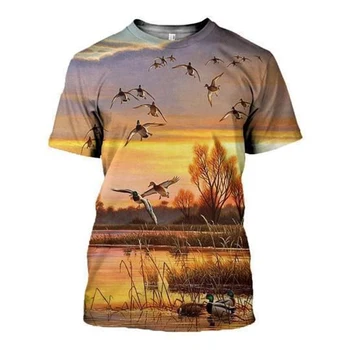 2020 Naujas Mados Vyrai hoodies 3D Print t shirt Naujas Mados Gyvūnų Medžioklė Antys Meno marškinėliai tees šortai rankovėmis Unisex Drabužiai-3