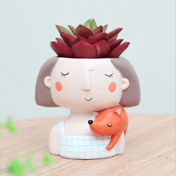 Sultingi Augalų Puodą Cute Girl Gėlės Sodinamoji Vazonas Sukurti Lovely Little Princess Namų, Sodo Bonsai PotsNEW