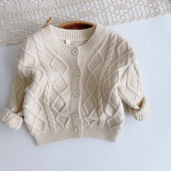 Vaikų Megztiniai Megztinis Rudenį Berniuko Paprasto Diamond Cardigan mažylis berniukas džemperis vaikams žiemos drabužių