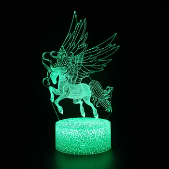 Naktį LED Žibintai Arklių 3D lempos Mielas Žaislas Dovana 7 Spalvų Abstrakčios Menininko Grafikos Animacinių filmų Atmosferą Lempa Vaikams, Vaikų Kambarys