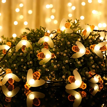 1,8 m Bičių LED Styginių Šviesos baterijomis, Kalėdų Girliandas Pasakų Žibintai Atostogų Šalis Sodo Puošmena Šalies Prekių