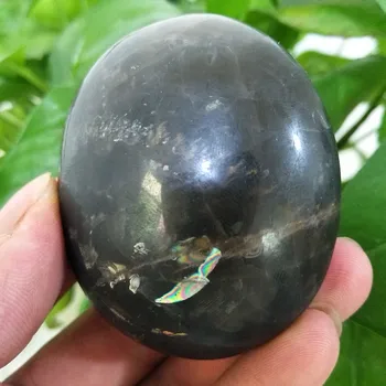 Natūralaus akmens juoda mėnulio akmuo kristalas palmių reiki akmuo perlas čakros akmenys ir gijimą, kristalai лунный камень