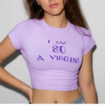 Seksualus Abėcėlė spausdinti juokinga t marškinėliai moterims drabužių 2020 metų vasaros harajuku ponios viršūnes Trumpas rankovės streetwear trumpus marškinėlius feminina