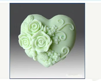 Širdies formos Rose Rankų darbo muilo Formų Žvakių liejimo Formos 3D Gėlių Silikono Formos Šokolado Pelėsių Minkštas Tortas Dekoravimo Priemonė