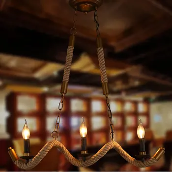 Šiaurės derliaus sieniniai šviestuvai pramoniniai stiliaus šviesos banguoti virvę liustra už restoranas, baras, kavinė sandėlyje liemenėlė miegamasis šviesos