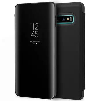 Samsung Galaxy S10 Plius Aiškiai Matyti, Flip Cover Case Black