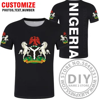 Nigerija Marškinėliai Pavadinimas Numeris Nkp T-shirt Tautos Vėliava Ng Federacinės Respublikos, Nigerijos Kolegija Teksto Foto Drabužius 