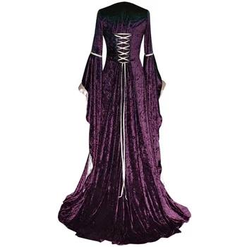 Naujas Viduramžių Dress Helovinas Kostiumai Moterims Cosplay Palace Kilnus Ilgas Mantijas Senovės Varpas Rankovėmis Princesė Kostiumas Suknelė