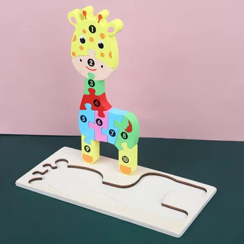 Dideli Mediniai Žaislai Juokinga Puzzls Spalvinga Animacinių filmų Gyvūnų Skaitmeninis Pjūklelis dėlionės (Galvosūkiai) Vaikų Ankstyvojo Mokymosi Žaislai Vaikams