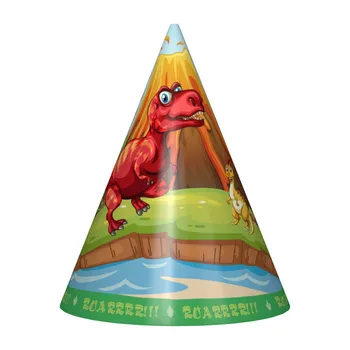 6pcs/set Naujų Dinozaurų Temą Šalies Skrybėlės, Vaikams Happy Birthday Party Decroations Animacinių filmų Žalioji Knyga Bžūp Vaikų, Šalies Prekių