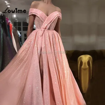 Rožinė Arabų Kaftan Dubajus Šalis Suknelė Vestido De Festa Longo Nuo Peties Abendkleider 2018 Vakarinę Suknelę Ilgai Abiye Užsakymą