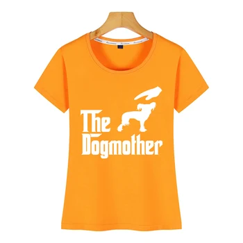 Topai Marškinėliai Moterims dogmother kinų kuoduotasis šuo Komiksų Užrašai Spausdinti Moterų Marškinėlius