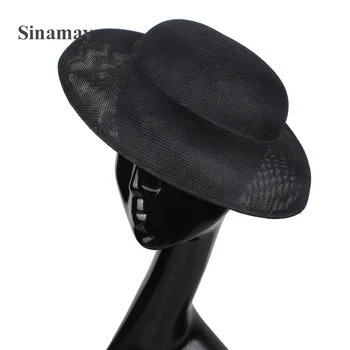 Dramblio kaulo 30Cm Turas Didelių Skrybėlės Fascinator Bazės Moterų Plaukų Aksesuarų Imitacijos Sinamay Fascinator Medžiagos Vestuves galvos Apdangalai