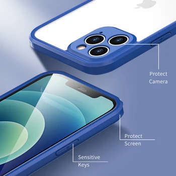 Iphone 12 Pro Max Atveju 360 Visas Apsaugos dvipusės Didelės Aliuminio Stiklo Atveju iphone, 12 Mini Atveju Sagtis Dizaino Bamperis