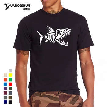 Naujovė Skeletas Žuvų Kaulai Tee Marškinėliai 2018 Naujas Fishings marškinėliai Tendencija Prekės Vyrų, O Kaklo T-shirt Aukščiausios Kokybės Unisex Marškinėlius