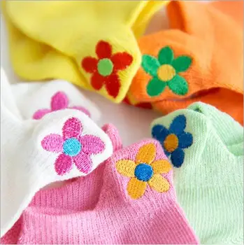 Pavasarį ir vasarą 1-12Y vaikams kojinės floret siuvinėjimo berniukų ir mergaičių tinklinio vaikams kojinių 5 poras (siuntos)