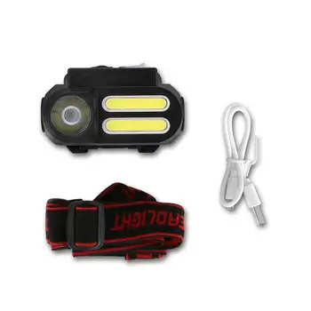 Nešiojamų 2 * COB + XPE LED Žibintai 4 Režimai USB Įkrovimo Žvejybos Žibintas Mini Naktį Žibintai Lauko Kempingas, Žygiai
