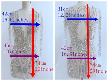Didelis, rankų darbo sidabro cirkonio liemenė aplikacijos pleistrai aksesuaras ant nuogas tinklelio suknelė