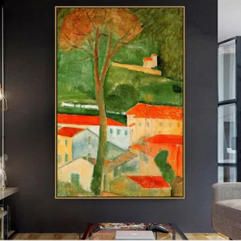 Amedeo Modigliani Senų Žinomų Meistras Menininko Peizažas Cagnes Drobės Tapybos Plakato spauda už Kambario Sienų Dekoras Sienos Menas
