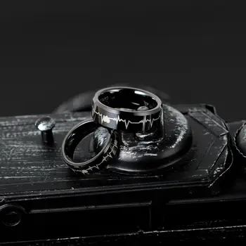 8mm Juodas Volframo Karbidas Žiedai su Širdies Formos Vyrų Aukštis kiekis Dalyvavimas Vestuvių Juostas Dydis 5-16