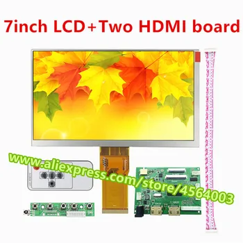7 Colių, 1024*600 TFT Matricos Ekranas Ekranas IPS LCD HD Ekranas 50pins TTL Valdiklio Tvarkyklę Valdybos Dvi HDMI 2 aviečių pi 3