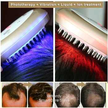 5 in 1 plaukų augimą produkto galvos odos gydymas spa masažinis plaukų šepetys nustatyti galvos, aliejus, skystas šukos tirštėti plaukų priežiūros fototerapijos