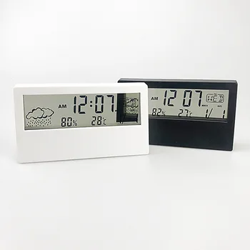 LCD Žadintuvas Skaidri Ekrano Oras Stotis žadintuvai Patalpų Termometras su Drėgmėmačiu Orų Prognozė Jutiklis Laikrodis