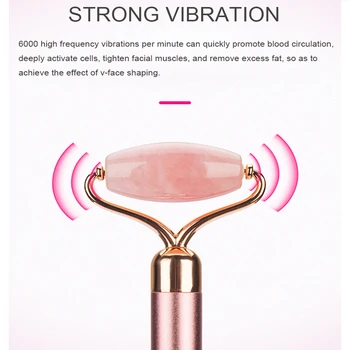 Jade Akmuo Rose Kvarco Roller Touch Kontūras Vibracija, Veido Massager Energijos Grožio Baras Veido Odos Masažas Įrankiai