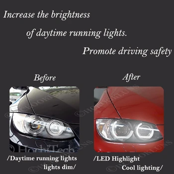 DTM Stiliaus Kristalų LED Angel Eyes Halo Žiedai Šviesos rinkiniai BMW 3 Serijos E90 E92 E93 M3 2007-2013 M Coupe cabriolet Xenon žibintų