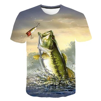 Žuvų vaikų Mėgstamus Marškinėlius 3d Spausdinimo Marškinėliai Juokinga T Shirts Hip-Hop berniukų, mergaičių marškinėliai Žvejys Žvejybos Šalies Drabužių Atsitiktinis