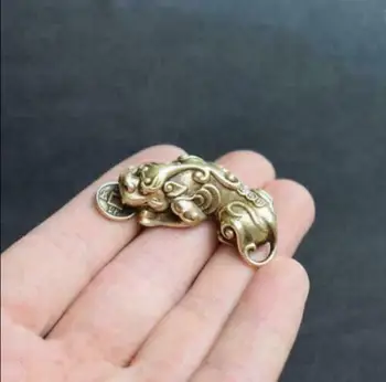 Kinijos Senas Gryno žalvario Dievas žvėris pixiu mažas pakabukas Kolekcionuojamų