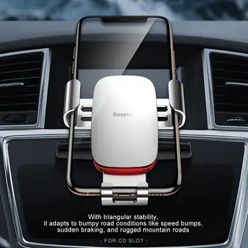 Mini Baseus Automobilinis Telefono Laikiklis 360 Sukimosi Mobiliojo Telefono Įrašą Turėtojas Stovas Laikiklis CD Lizdas Mount Įrašą Turėtojas iPhone Samsung