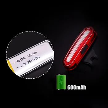 NEWBOLER Įkrovimo Dviračių Uodegos Šviesos diodų (LED) USB Kalnų Dviračių užpakalinis žibintas MTB Saugos Įspėjimas Dviračių Galinis Žibintas Žibintas atsparus Vandeniui