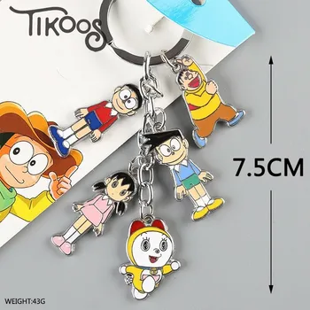 Doraemon Dorami Nobita Nobi Minamoto Shizuka Konta Takeshi Honekawa Suneo metalo pakabukas lydinio mados key chain paketų prižiūrėtojų raktinę