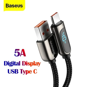 Baseus USB C Tipo Kabelis 5A 2m Greito Įkrovimo Laidą Xiaomi 