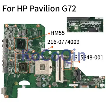 KoCoQin nešiojamojo kompiuterio Plokštę HP Pavilion G72 615848-001 615848-501 01013Y000-600-G HM55 216-0774009 DDR3 Mainboard