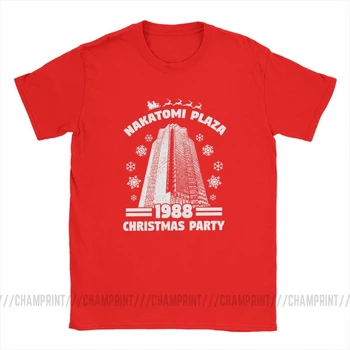 Vyriški Marškinėliai Nakatomi Plaza Juokinga Die Hard Kalėdų Vakarėlį 1988 Marškinėliai, O Kaklo Drabužių Medvilnės 4XL 5XL T-Shirt