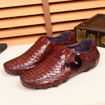 Vyriški Odiniai Laisvalaikio Bateliai Krokodilo modelis odos loafes vyriški Mokasinai Vyrų Mokasīni, Atsitiktinis Valtis Batai Aštuonkojai Vienintelis