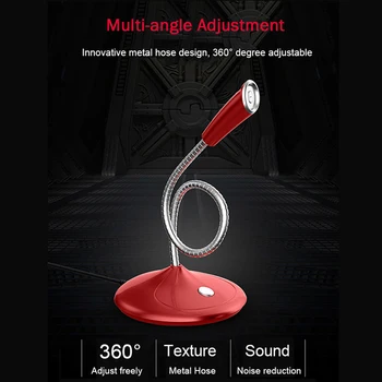 PopuPine įvairiakryptė stalinio kompiuterio mikrofonas 360° laisvai reguliuojamas mikrofonas balso žaidimas, pokalbis, USB mikrofonas