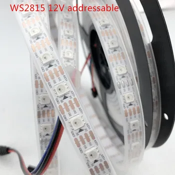 Naujas 1M/5M WS2815 LED juostelės (WS2813 Atnaujinti) DC12V Individualiai pasiekiama visą spalvų RGB 5050 Led 30LEDs/ 60LEDs/ 144LEDs/m